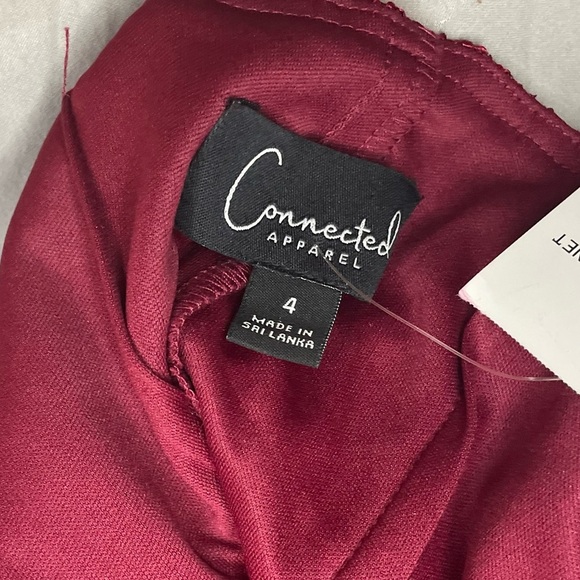 NWT Connected Apparel Burgundy Lace Midi Dress - Picture 12 of 13